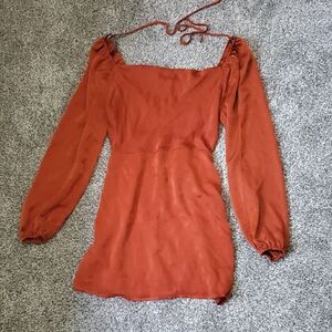 Cowl Neck Copper Mini Dress